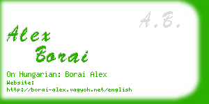 alex borai business card